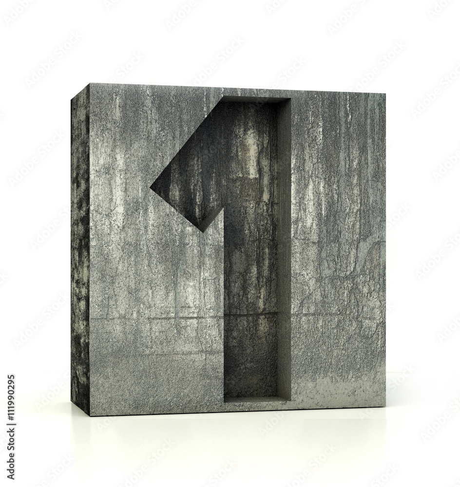 Poster concrete number one, 1. 3d rendering isolated on white.