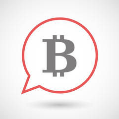 Isolated line art comic balloon with a bit coin sign