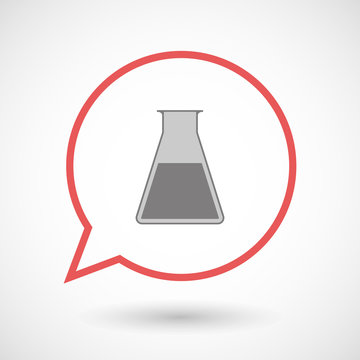 recommend clip art: Isolated line art comic balloon with a flask