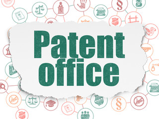 Law concept: Patent Office on Torn Paper background