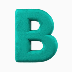 Plasticine Clay Font. B letter. 3d rendering isolated on white background © goritza