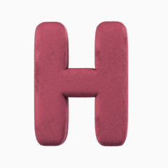 Plasticine Clay Font. H letter. 3d rendering isolated on white background