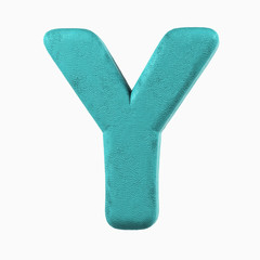 Plasticine Clay Font. Y letter. 3d rendering isolated on white background