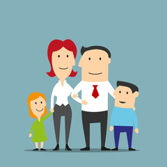 Fototapeta premium Family business couple with kids