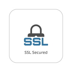 SSL Secured Icon. Flat Design.