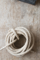 Rope On wooden table