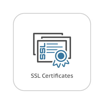 SSL Certificates Icon. Flat Design.