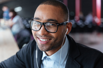 Close-up portrait of a smiling businessman