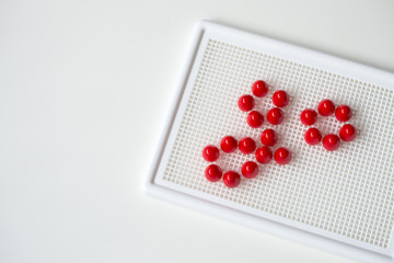 Children's developing game and word go on it. Word go isolated o