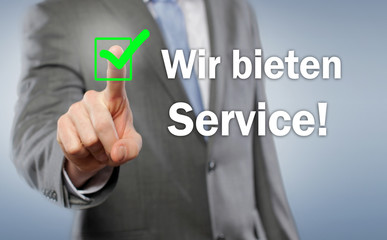 Wir bieten Service