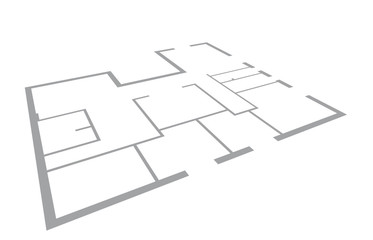 Vista in pianta con pareti