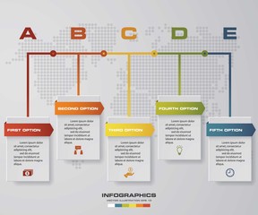 Timeline infographics, 5 steps elements and icons. Design clean number banners template/graphic or website layout.