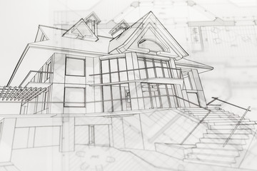 architecture blueprints & house drawing