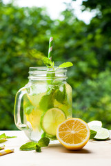 Summer drink lemonade mojito