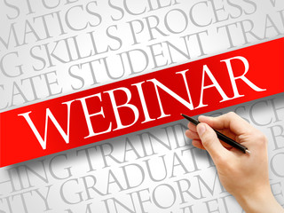 WEBINAR word cloud, education business concept
