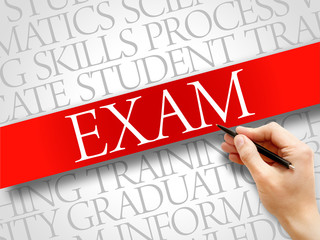 EXAM Word cloud education collage