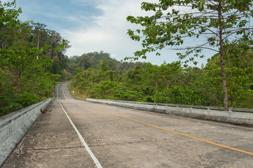 country road with sunny sky
