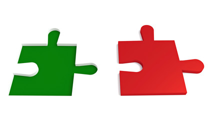 Obraz premium Italian flag, Puzzle piece, 3d illustration