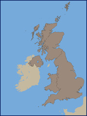 Empty Political Map of UK