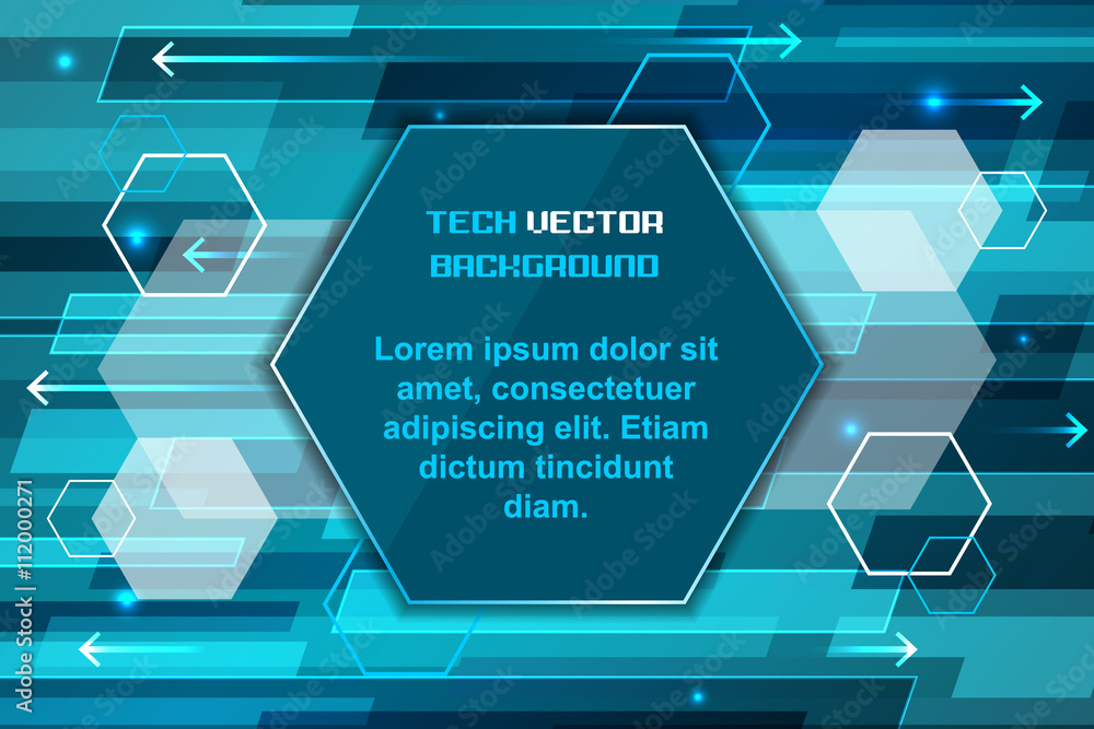 Poster abstract hexagonal vector technological background.
