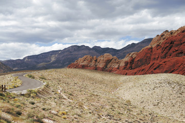 Landscape and Nevada Red Rock Mountain.