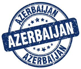 Azerbaijan blue grunge round vintage rubber stamp
