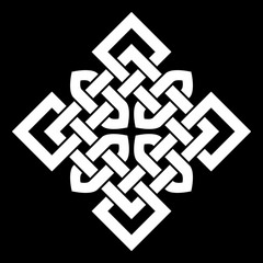 Celtic or Oriental (Chinese, Korean or Japanese) style knot vector illustration. 