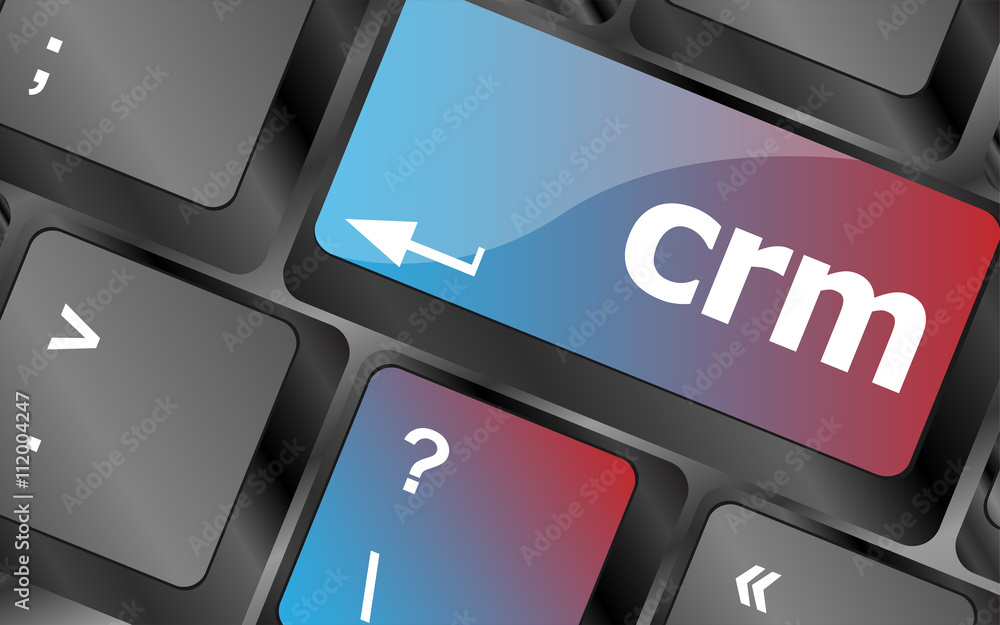 Poster crm keyboard keys (button) on computer pc vector, keyboard key, keyboard button, vector keyboard