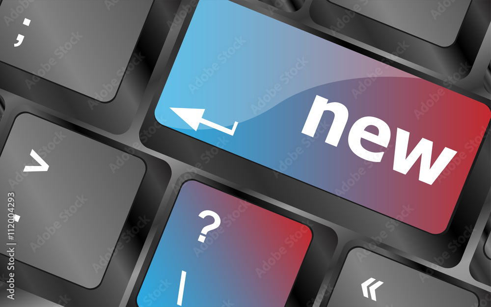 Poster keyboard with hot key with new word vector, keyboard key, keyboard button, vector keyboard