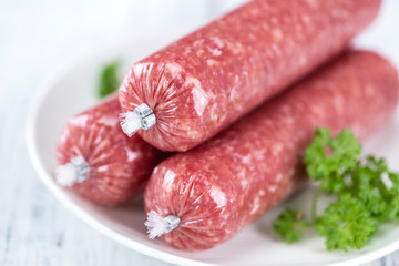 Mettwurst (German cuisine; selective focus)