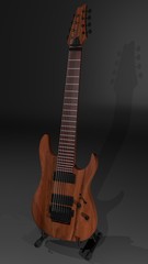 Obraz na płótnie Canvas 3D Model of an Ibanez 8 String Guitar