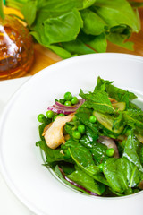Fresh green salad with spinach