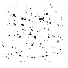 Set of isolated black ink blot