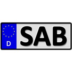 Nummernschild - Autokennzeichen für Saarburg