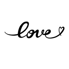 Love. Original custom hand lettering - Illustration.