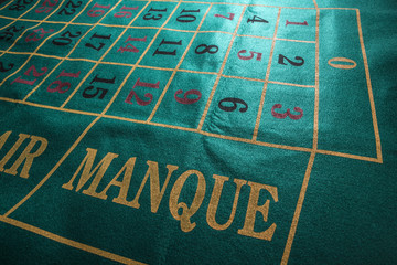 Dettagli su tappeto da roulette verde. 