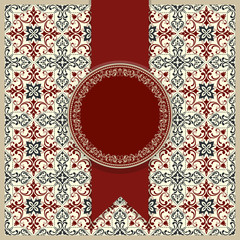 antique greeting cards, invitation with Victorian ornaments.