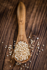 Pile of puffed Quinoa (selective focus)