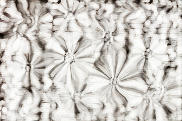 Densely white bokeh light sparkle shining on platinum background