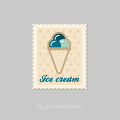 Ice Cream stamp. Summer. Vacation
