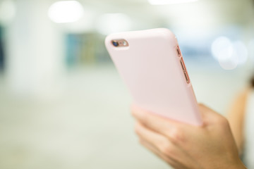 Woman use of mobile phone