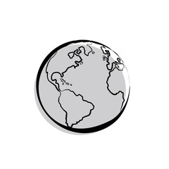 Earth icon. Doodles style.