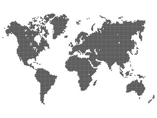 Fototapeta na wymiar Dotted vector world map