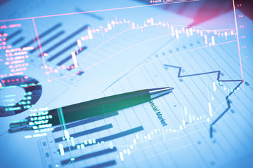 Stock Market Information and Graph. Trend of forex, Commodities,