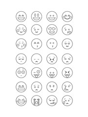 Outline Emoticon vector. Emoji vector. Smile icon set.  Emoticon icon web - stock vector.