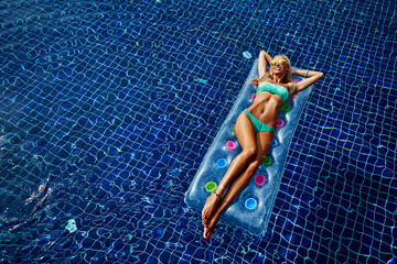 Woman in a swimming pool