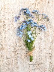 Blue forget-me-not flowers bouquet