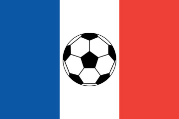  Euro 2016 France football championship with ball and france flag colors. Soccer cup, football championship. A soccer ball on a France flag.