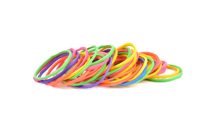  pile of colorful rubber bands