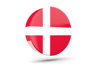 Obraz premium Round icon with flag of denmark